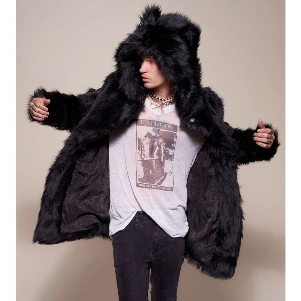 SpiritHoods Midnight Black Faux Fur Coat
